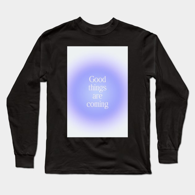 Purple Aura Gradient Positive Affirmation Long Sleeve T-Shirt by mystikwhale